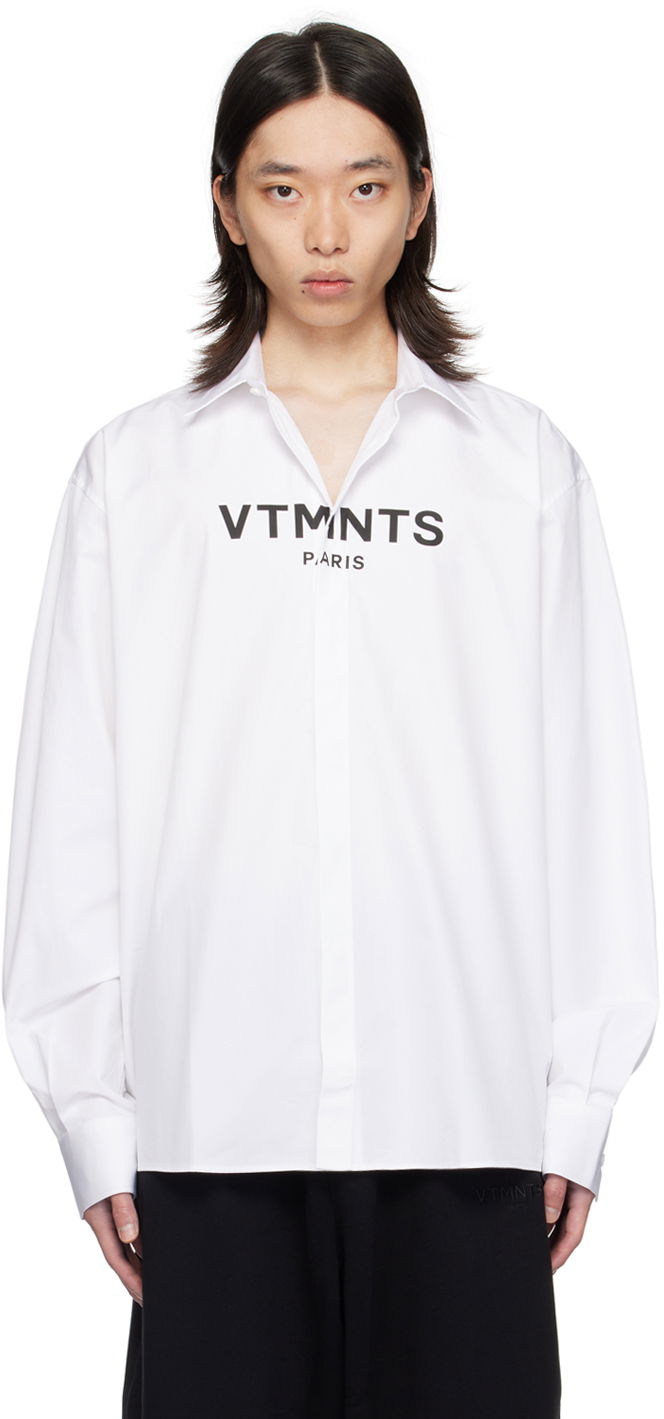 Skjorta VETEMENTS Graphic Print Shirt Vit | VL22SH300W