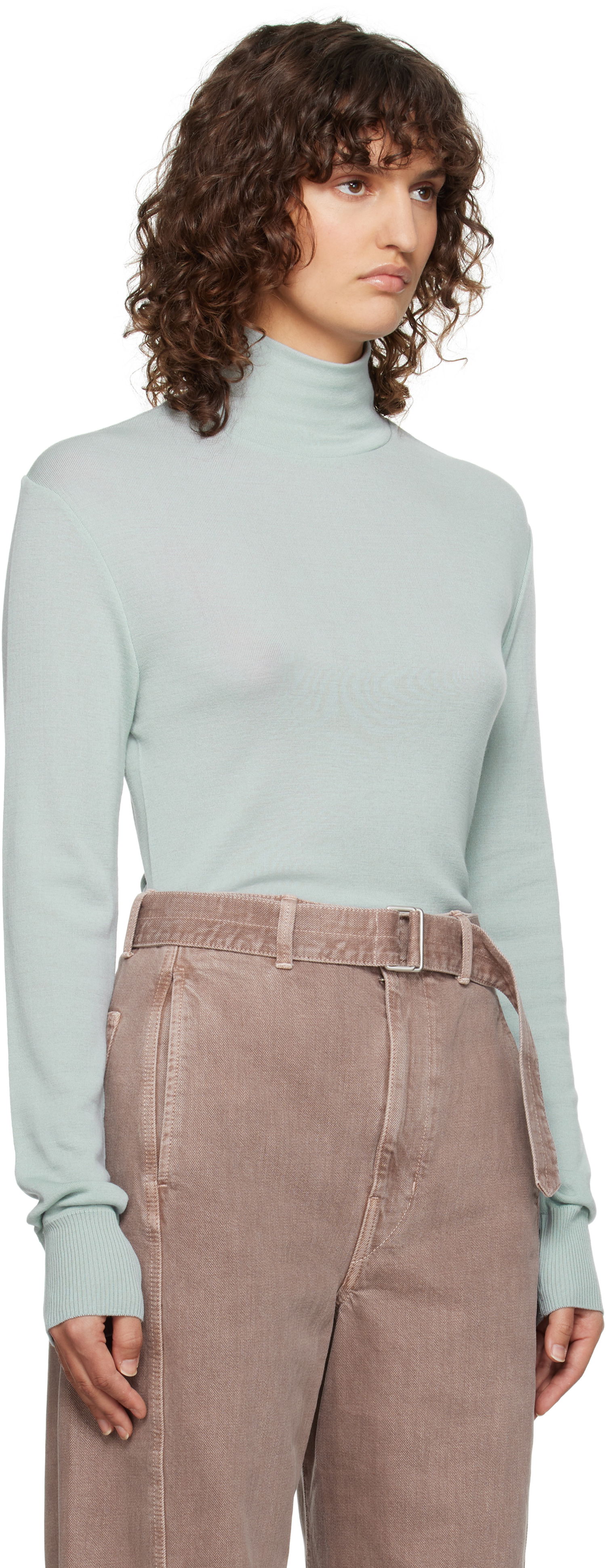 Sweater LEMAIRE Lemaire Seamless Turtleneck Sweater Grön | TO1280 LK1032, 1