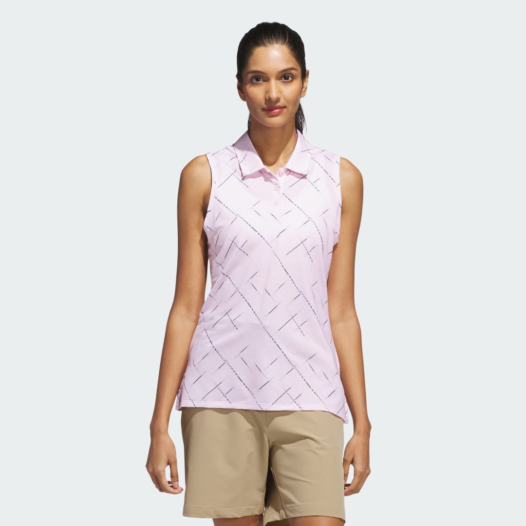 Polotröja adidas Performance Ultimate365 Printed Sleeveless Polo Shirt Rosa | JM1979, 0