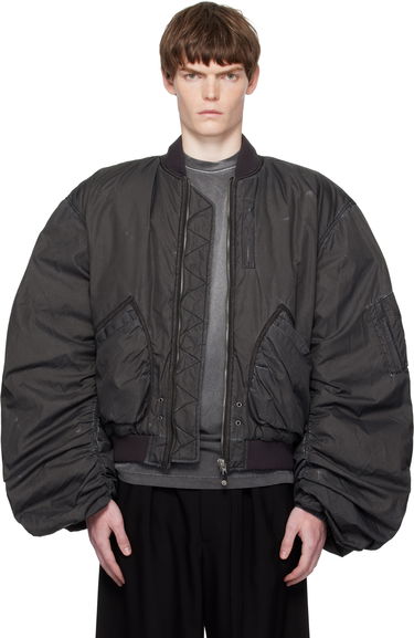 Bomberjacka We11done We11done Washed Nylon Bomber Jacket Svart | WD-JP2-25-059-U-BK, 0