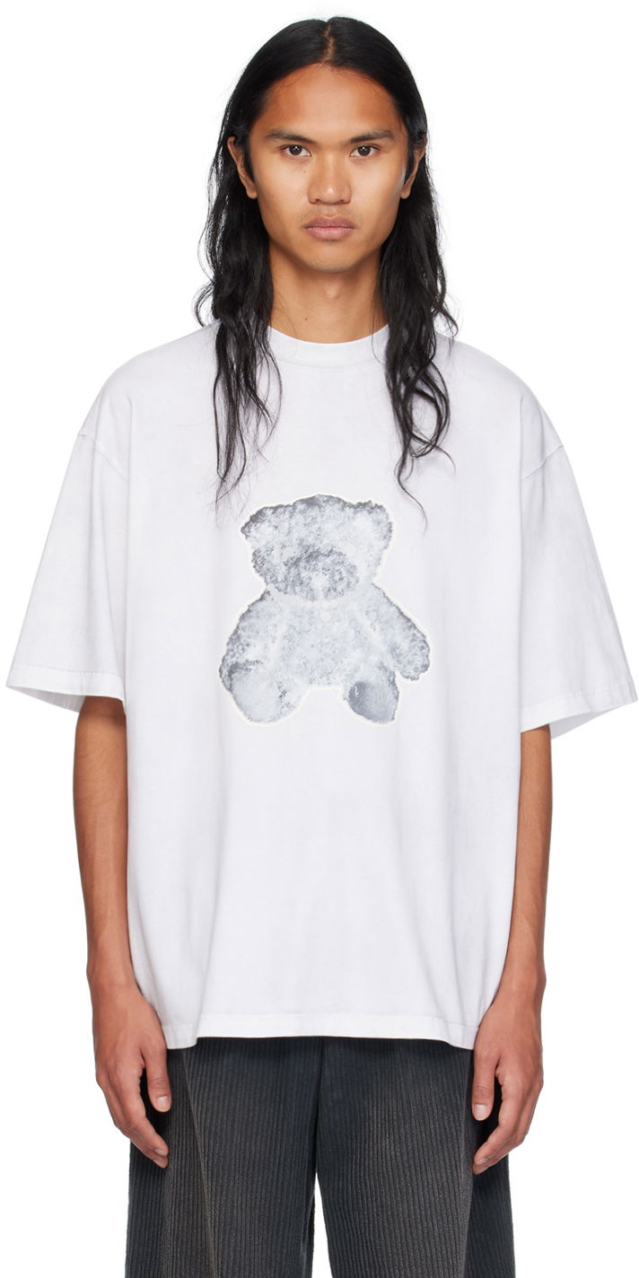 T-shirt We11done We11done Necklace Teddy Graphic T-Shirt Vit | WD-TT9-20-117-U-WH