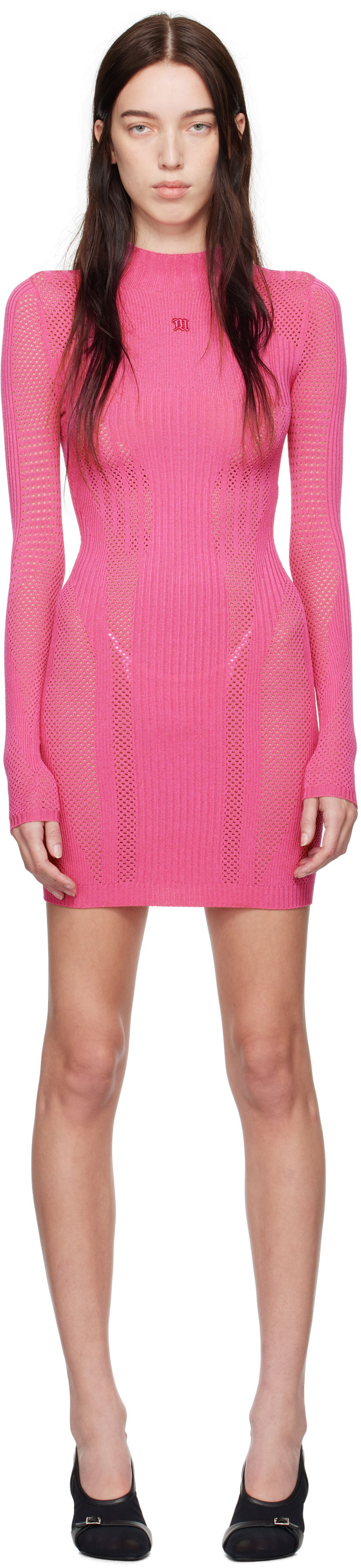 Klä MISBHV Knitted Mesh Mini Dress Rosa | 241W501