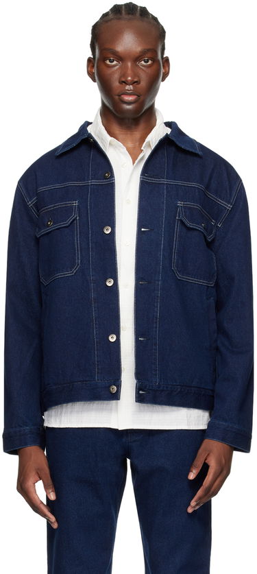 Jacka Universal Works Universal Works Button Denim Jacket Blå | 00107, 0
