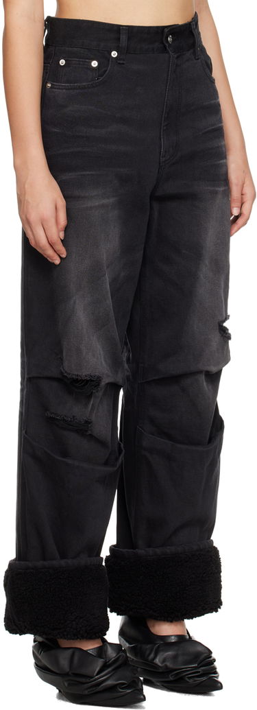 Jeans We11done We11done Shearling Cuff Jeans Svart | WD-DP3-23-316-W-BK, 1