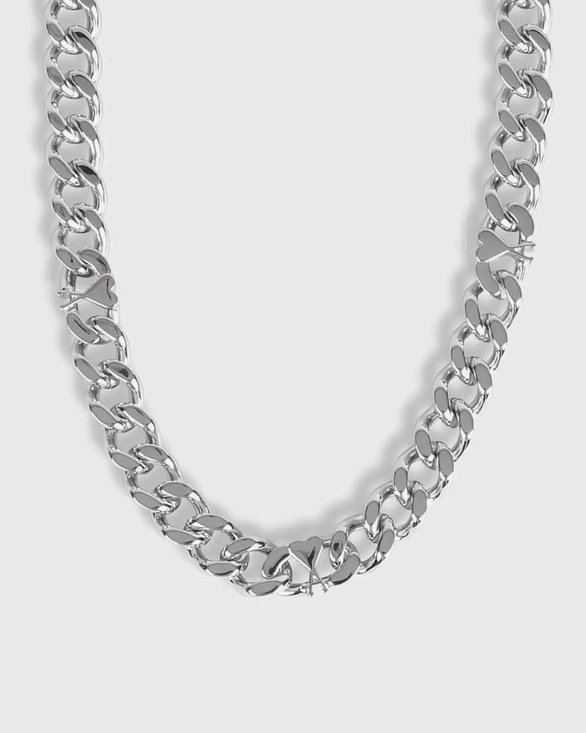 Halsband AMI Chain Necklace with Heart Accent Metallisk | UJW928.361-900