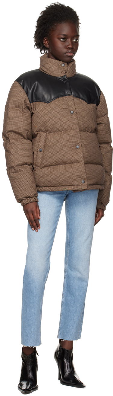 Pufferjacka rag & bone Rag & Bone Cal Houndstooth Down Jacket Brun | WAW22F2031FA31, 3