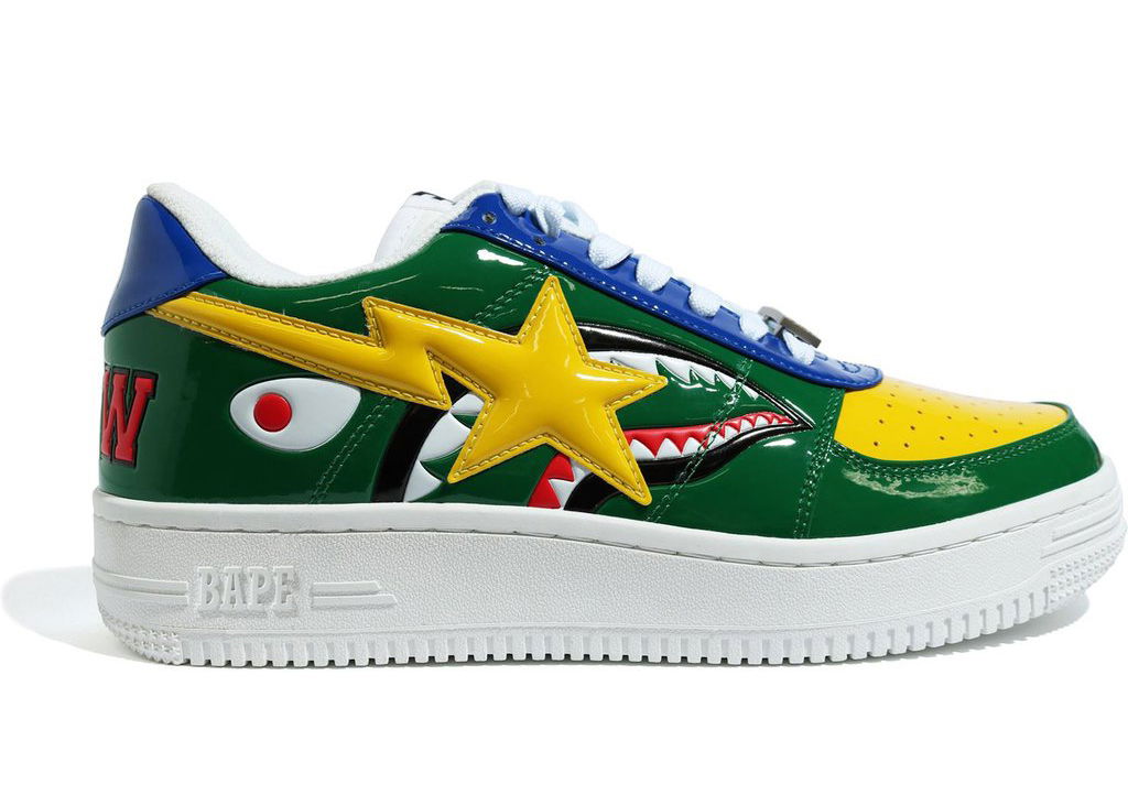 Sneakers och skor BAPE Bape Sta Low M2 20th Anniversary Patent "Green Shark" Grön | 1G30191002-GRN, 0