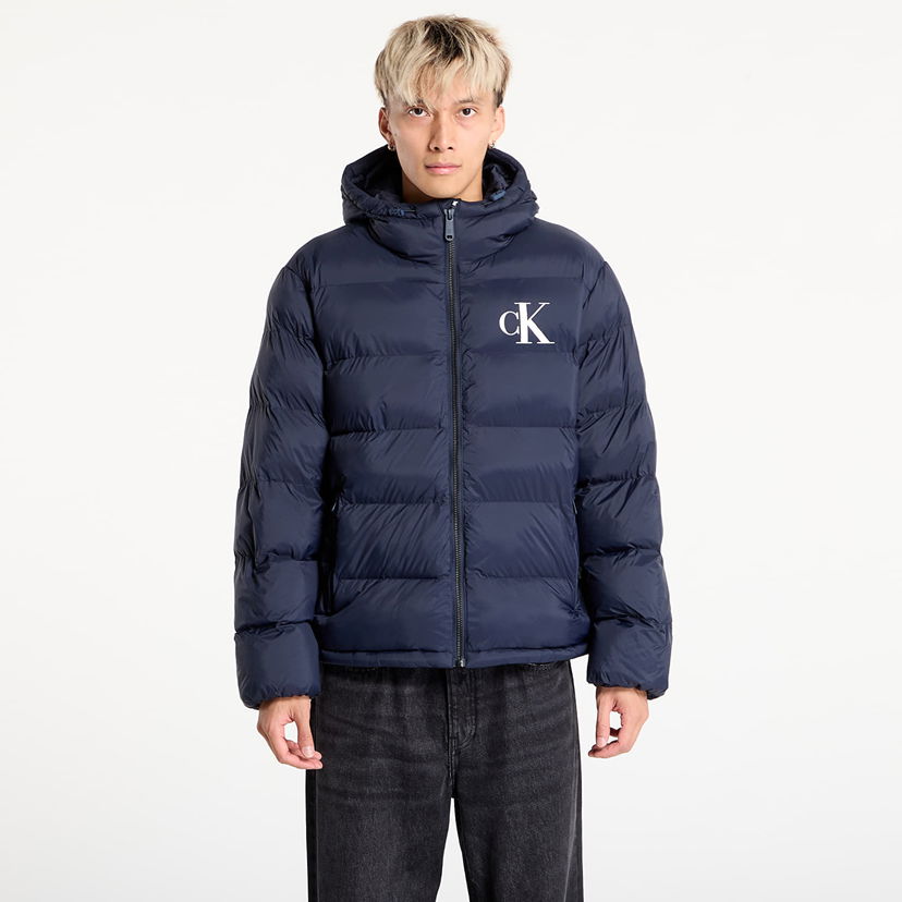 Pufferjacka CALVIN KLEIN Calvin Klein Jeans Ls Nylon Monogram Puff Jacket Mörkblå | LV04RD528G CEF