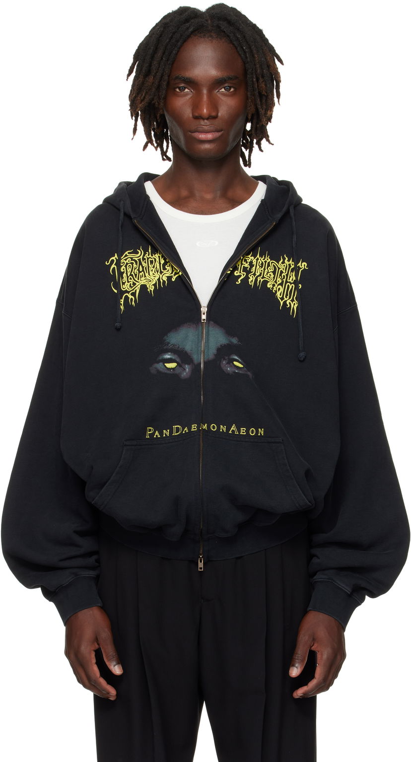 Sweatshirt VETEMENTS Vetements Cradle of Filth 'Pandaemonaeon' Zip-Up Hoodie Svart | UCF76ZU550B