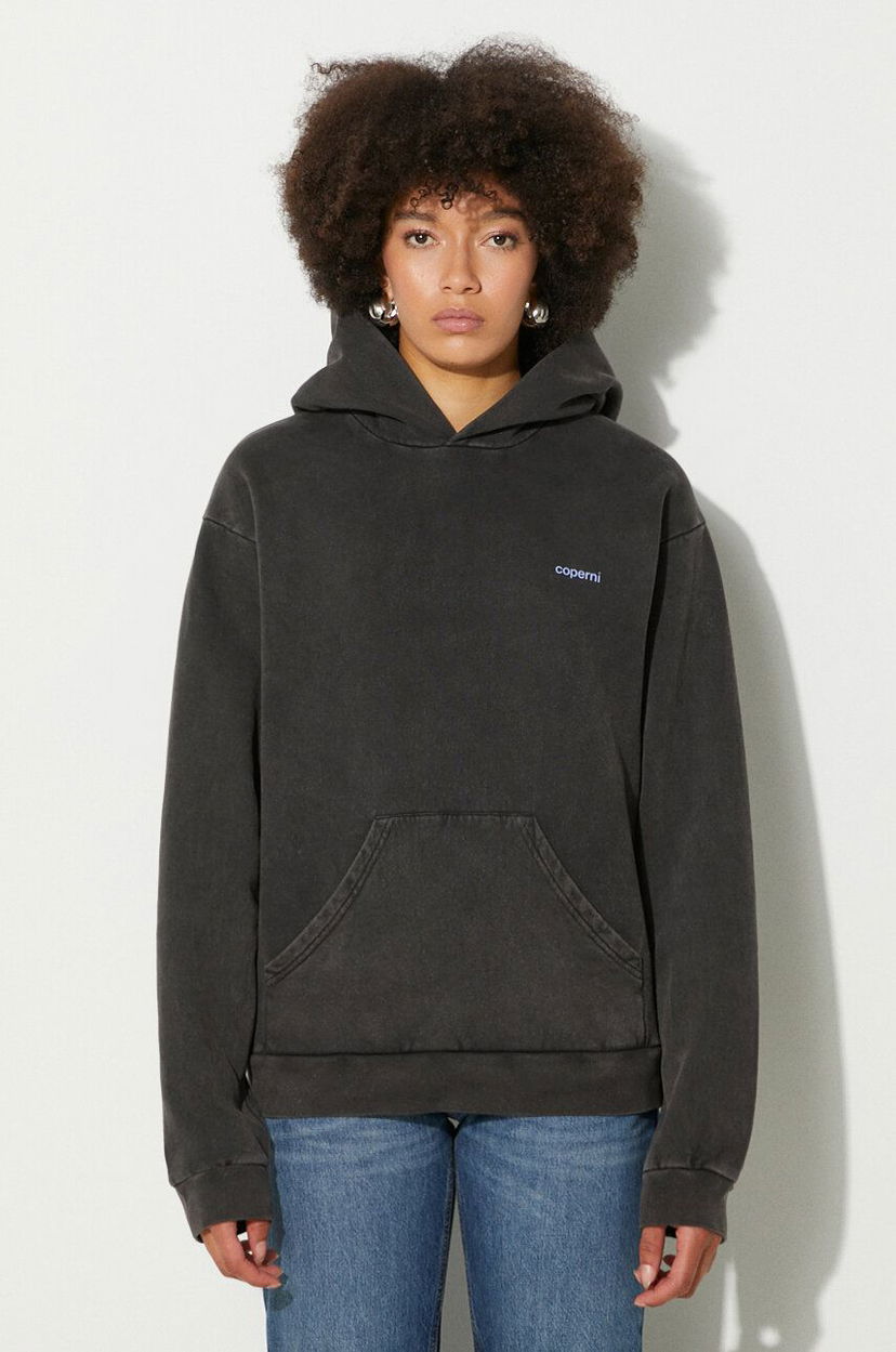 Sweatshirt Coperni Washed Horn Hoodie Svart | COPJS15BIS523W