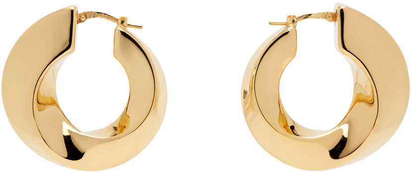 Örhängen Bottega Veneta Twist Hoop Earrings Beige | 775170 VAHU0