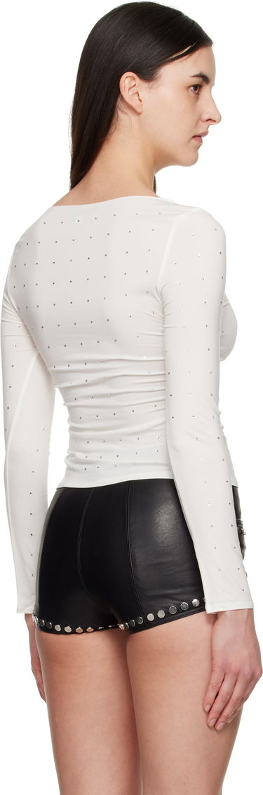 T-shirt Miaou Miaou Amelia Crystal-Embellished T-Shirt Vit | 7183TJRPEA, 2