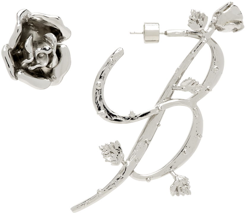 Örhängen Blumarine Silver Rose 'B' Earrings Metallisk | P422W230A