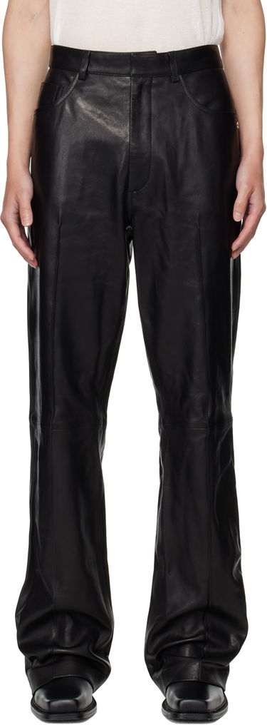 Byxor AMIRI AMIRI Boot Cut Leather Pants Svart | AMLTPA1009, 0