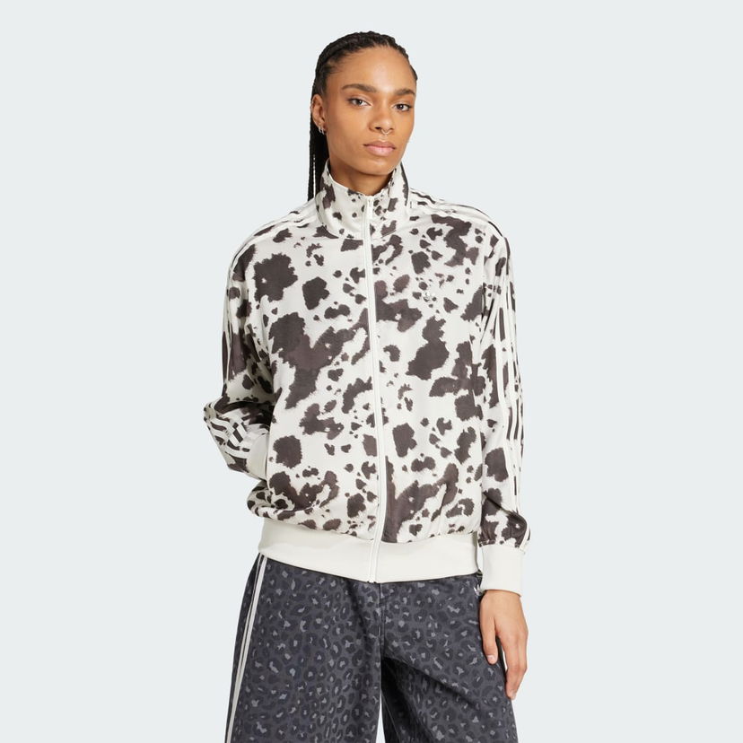 Vindjacka adidas Originals Originals Satin Cow Print Track Jacket Vit | KA2683