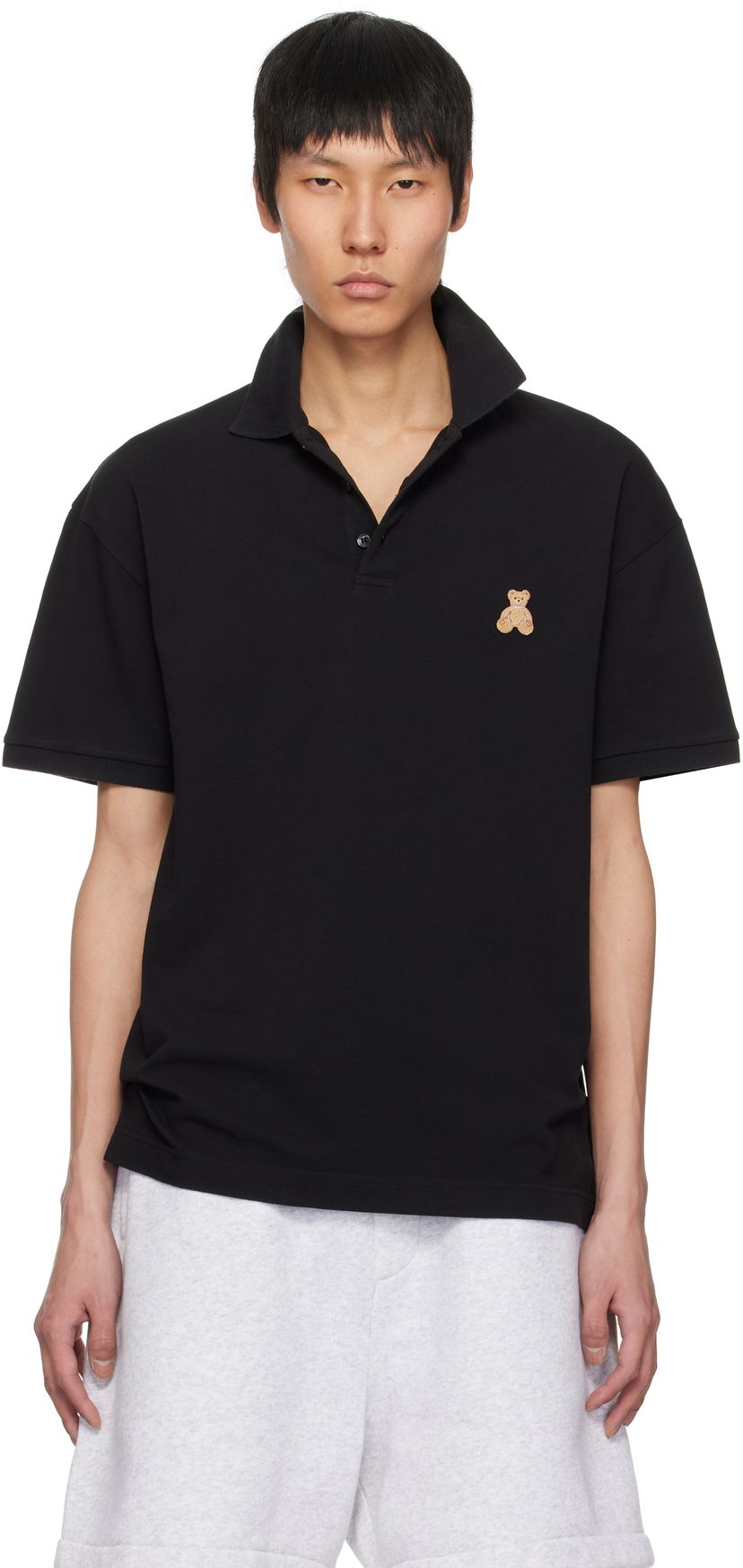 Polotröja Palm Angels Palm Angels 'Bear in Mind' Polo Shirt Svart | PMGB029S25FAB0011060