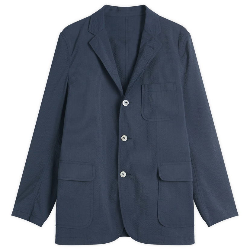 Jacka BEAMS Beams Plus 3-Button Seersucker Blazer, Size M Blå | 3816-0196-139-79