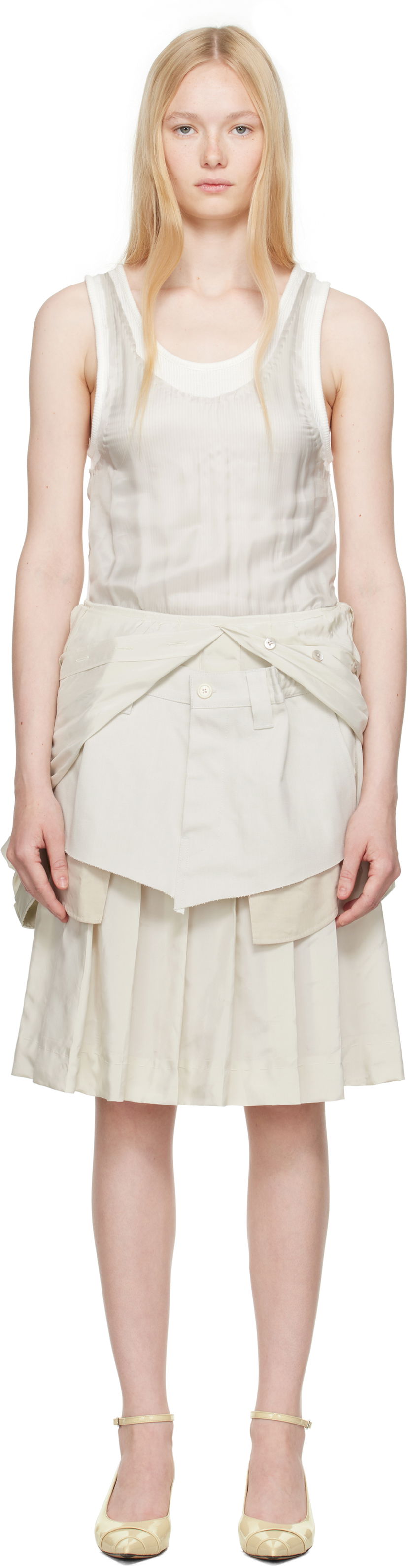 Kjol Maison Margiela Maison Margiela Midi Dress Beige | S51DD0029 MTN060