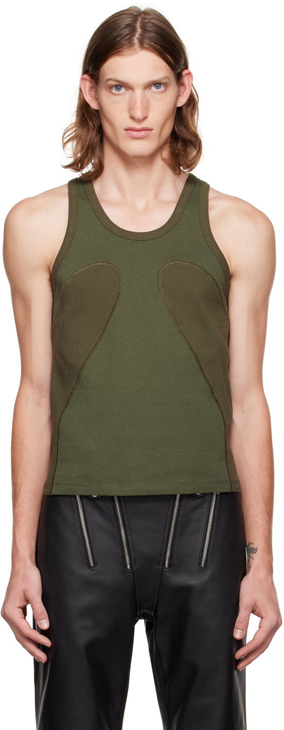 Linne Dion Lee Ribbed Tank Top Grön | C3064P22