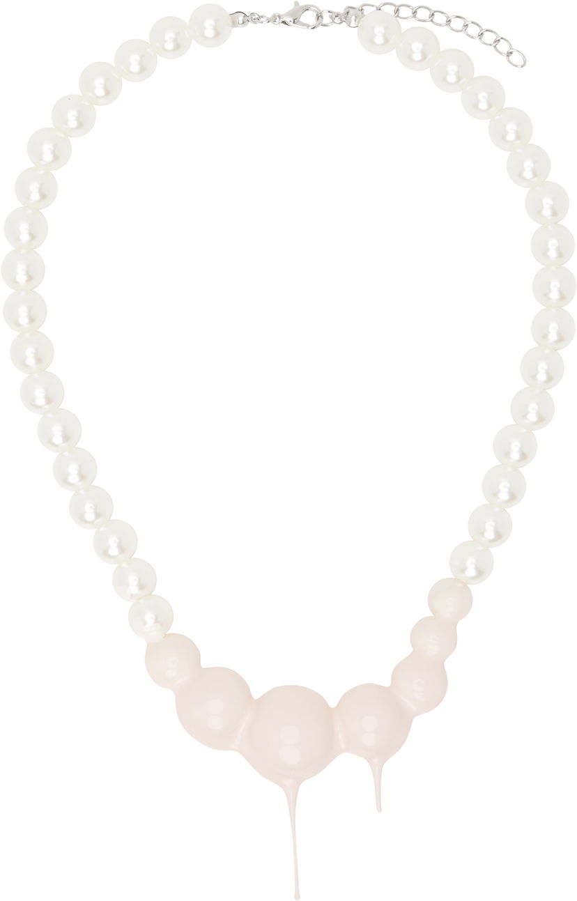 Halsband Ottolinger Ottolinger Dipped Faux Pearl Necklace Vit | 125-902925-02