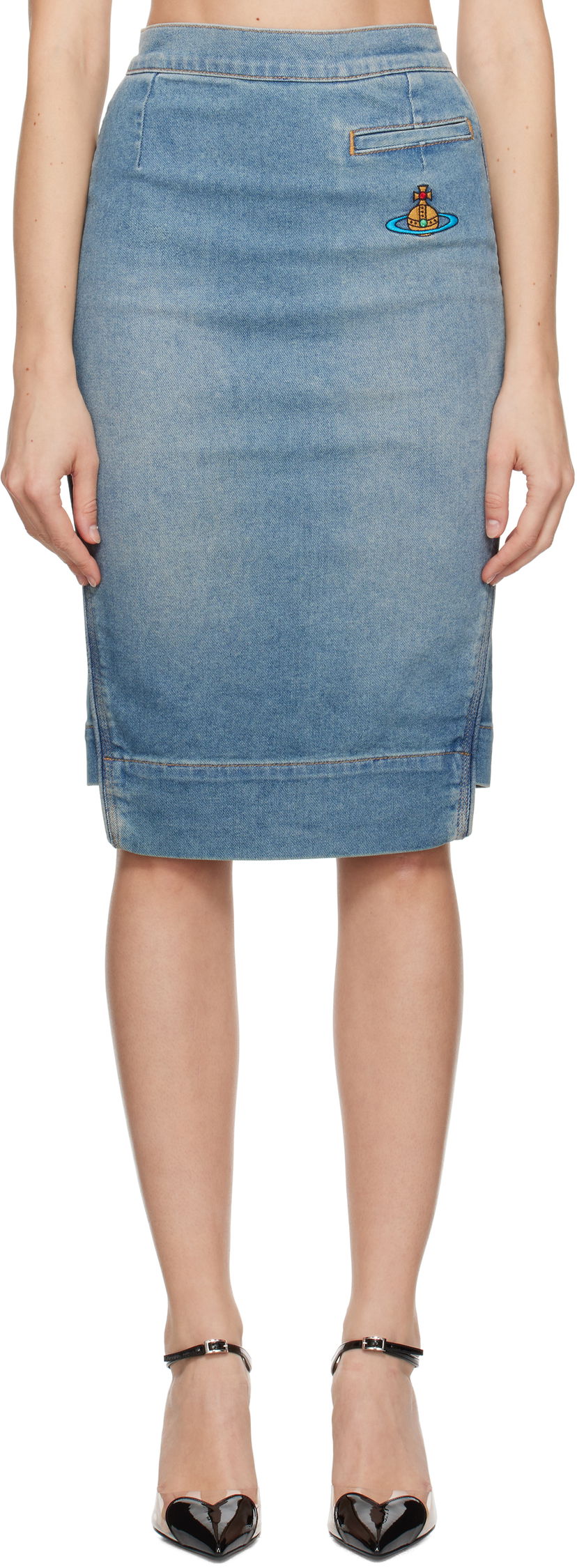 Kjol Vivienne Westwood Denim Midi Skirt Blå | 19030019-W010G-