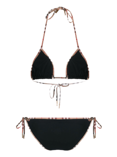 Badkläder Burberry Vintage Check Trim Bikini Svart | 8010582