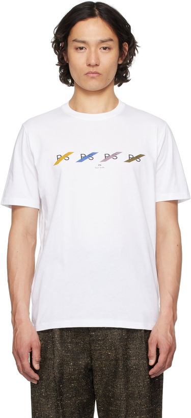 T-shirt Paul Smith PS Paul Smith 'PS' Row Multi T-Shirt Vit | M2R-011R-PP5082-01, 0