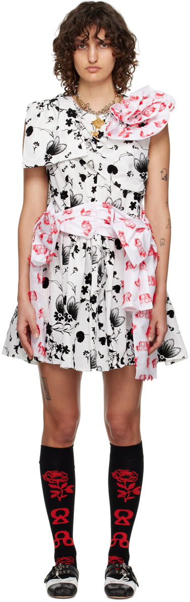 Klä Chopova Lowena Floral Print Asymmetric Minidress Vit | 1277, 0