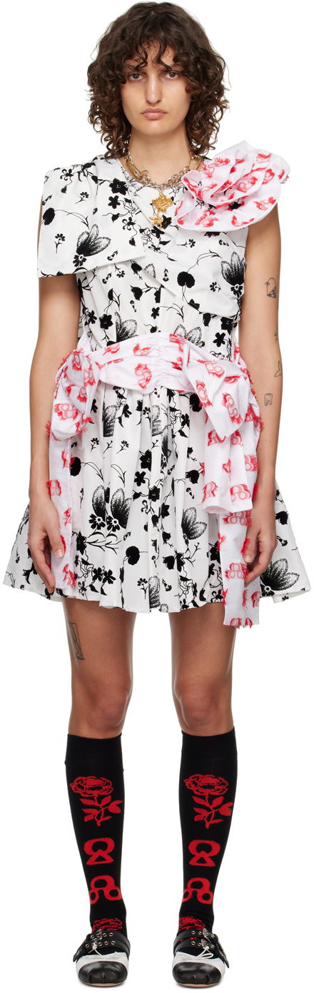 Klä Chopova Lowena Floral Print Asymmetric Minidress Vit | 1277
