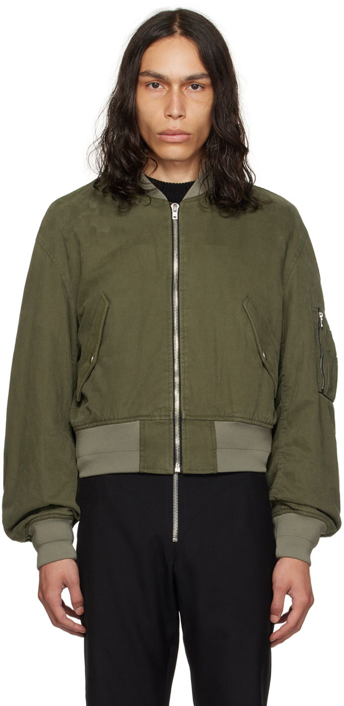 Bomberjacka We11done We11done Dropped Shoulder Bomber Jacket Grön | WD-JP3-23-014-U-KK