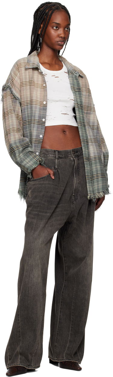 Skjorta R13 R13 Shredded Seam Drop Neck Plaid Shirt Flerfärgad | R13WR075-R458B, 3