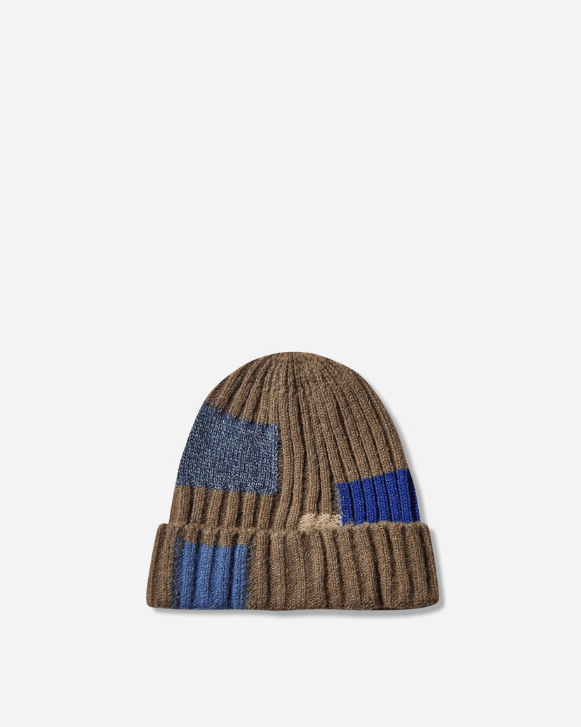 Mössa KAPITAL Wool Patchwork Ribbed Knit Beanie Flerfärgad | EK-1510XH GRAY