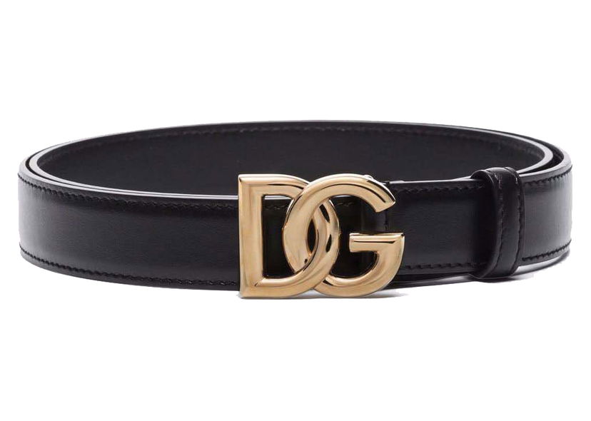 Bälten Dolce & Gabbana Logo Buckle Leather Belt Black Svart | BE1447AW070