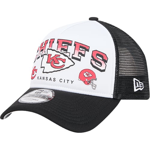 Keps New Era NFL Kansas City Chiefs Retro Wordmark 9FORTY A-Frame Trucker Cap Vit | 60573562