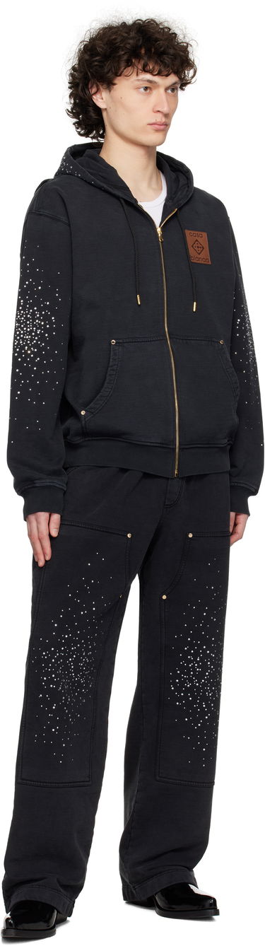 Sweatshirt Casablanca Casablanca 'La Prémonition' Crystal Embellished Zip Hoodie Svart | MS25-JTP-343-01, 3