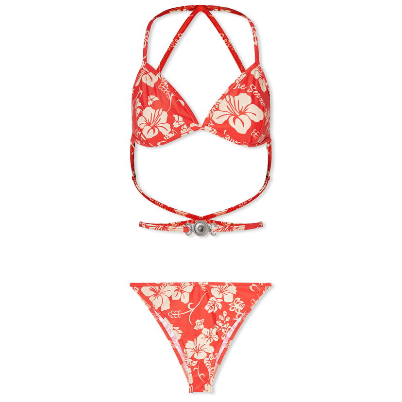 Badkläder Marine Serre Floral Print Bikini in Röd | WSW002-RD10