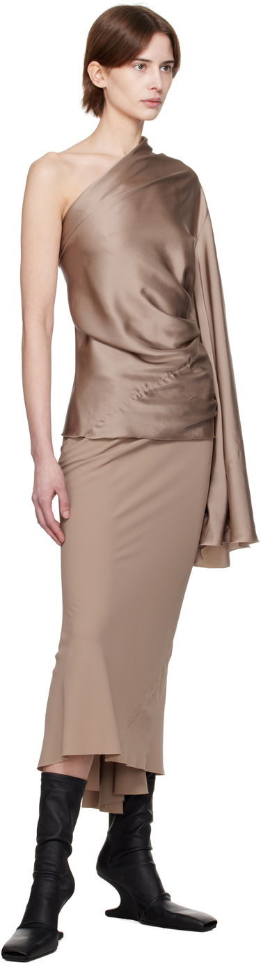 Kjol Rick Owens Rick Owens Hollywood Calf Bias Maxi Skirt Beige | RP01E7334 CC, 3