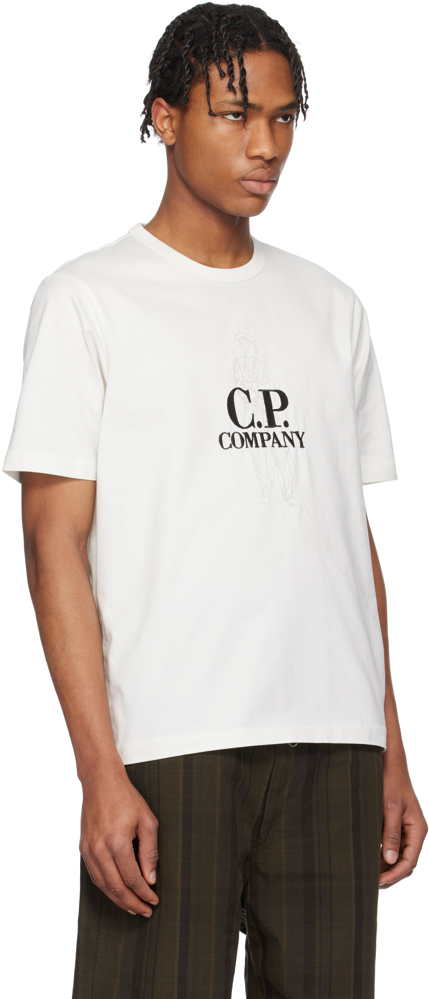 T-shirt C.P. Company C.P. Company Mercerized Jersey Twisted British Sailor T-Shirt Vit | 18CMTS106A-110301W, 1