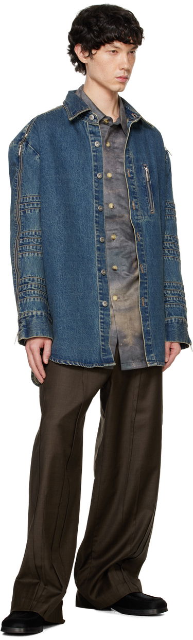 Skjorta Feng Chen Wang Feng Chen Wang Zip Denim Jacket Blå | FUF18SR03, 3