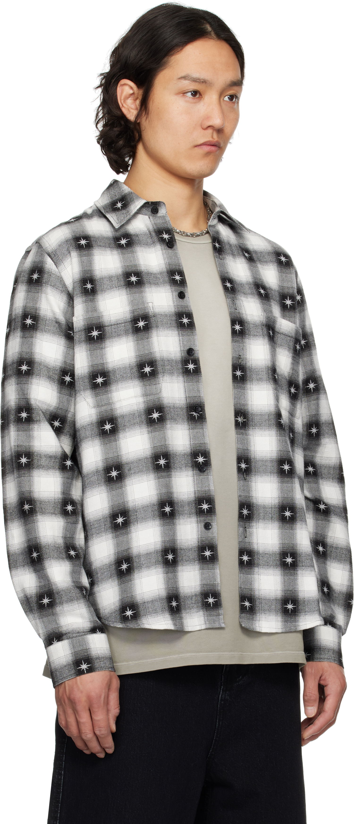 Skjorta AMIRI AMIRI Starburst Flannel Shirt Vit | AMSTFL1012, 1