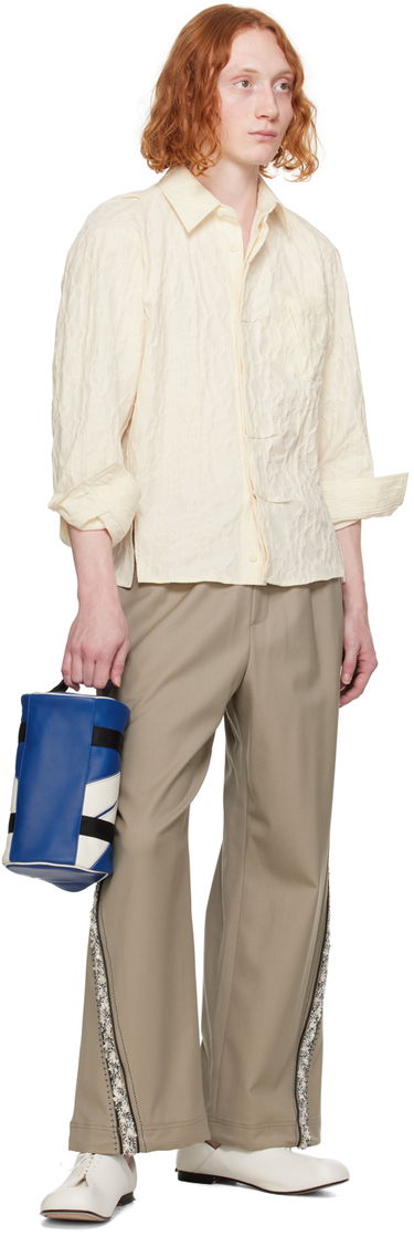 Skjorta ADER ERROR Textured Button-Up Shirt Beige | BN01SSSH0102IV, 3