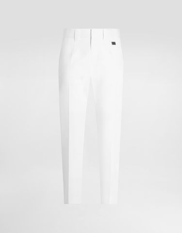 Byxor Dolce & Gabbana Dolce & Gabbana Tailored Cotton Pants Vit | GP0K3TFUFL3W0800, 0