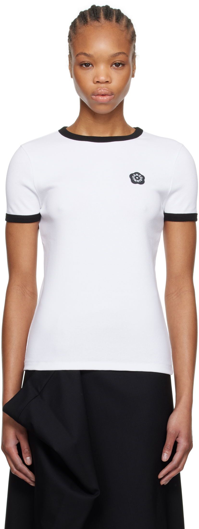 T-shirt KENZO Kenzo Paris 'Boke Flower 2.0' Embroidered Rib T-Shirt Vit | FF52TS1564SJ
