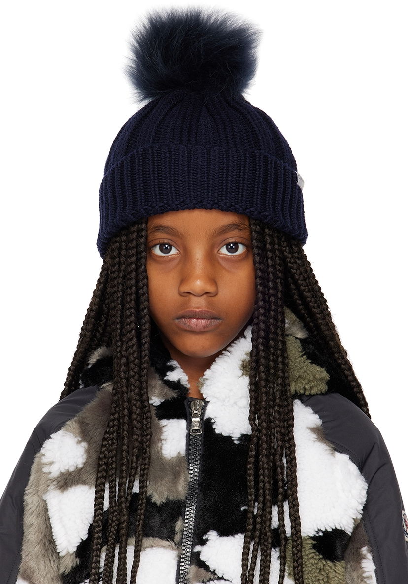 Mössa WOOLRICH Woolrich Kids Pom Pom Beanie Mörkblå | CFWKAC0145FRUF0428