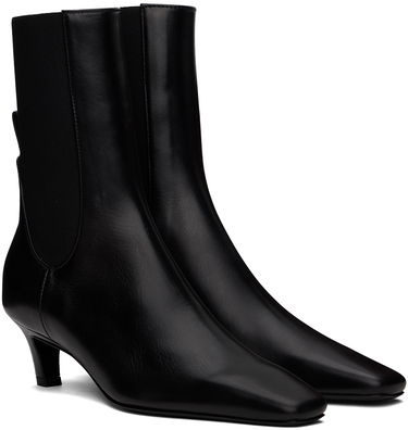 Klä TOTEME TOTEME 'The Mid Heel' Leather Boots Svart | 214-907-813, 3