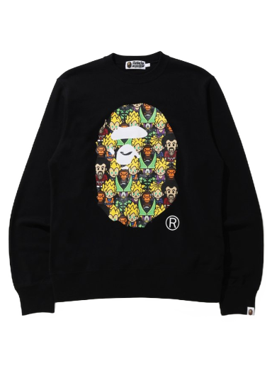 Sweater BAPE Dragon x Ball Z Baby Milo Big Ape Head Crewneck Svart | 002SWG231914XBLK