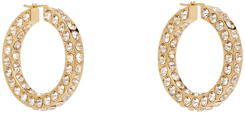 Örhängen Amina Muaddi Muaddi Big Crystal Hoop Earrings Gul | JAH HOOP BIG, 1