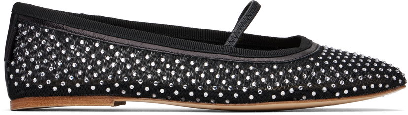 Klä A.P.C. A.P.C. Swan Crystal-Embellished Ballerina Flats Svart | PAAGG-F53295