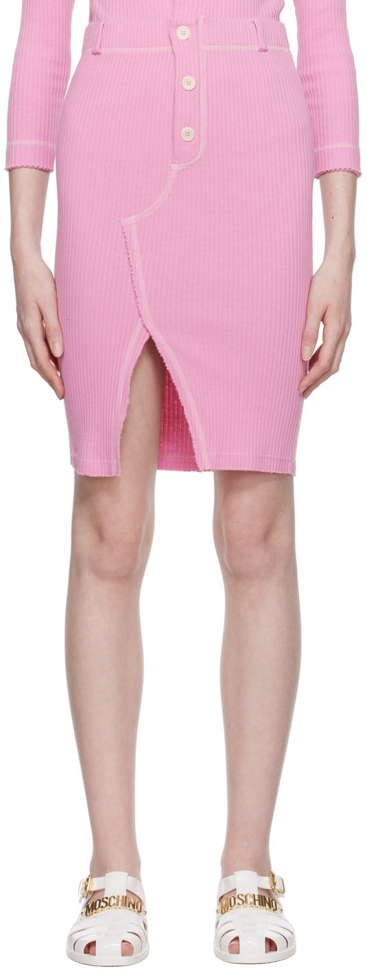 Kjol Moschino Moschino Jeans Vented Midi Skirt Rosa | 0112 8266