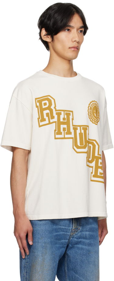 T-shirt Rhude Rhude Collegiate Crest T-Shirt Vit | RHPF25TT23012, 1
